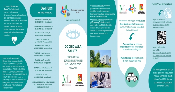 Screenings Oculistici Gratuiti - Progetto &quot;Occhio alla Salute&quot; - Autorizzato e Finanziato dall&#039;Assessorato Regionale Siciliano della Famiglia e delle Politiche Sociali